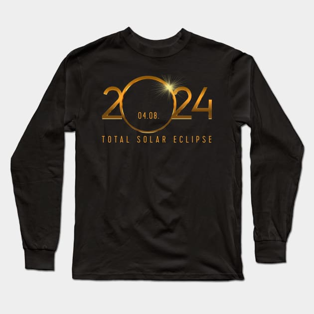 Total Solar Eclipse 2024 Long Sleeve T-Shirt by All-About-Words